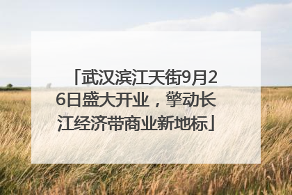 武汉滨江天街9月26日盛大开业，擎动长江经济带商业新地标