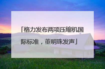 格力发布两项压缩机国际标准，董明珠发声
