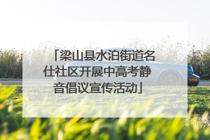 梁山县水泊街道名仕社区开展中高考静音倡议宣传活动
