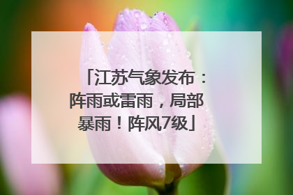 江苏气象发布：阵雨或雷雨，局部暴雨！阵风7级