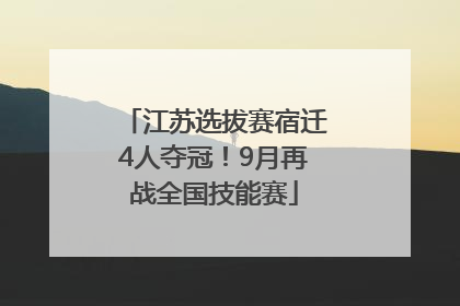 江苏选拔赛宿迁4人夺冠！9月再战全国技能赛