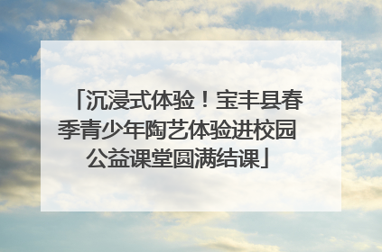 沉浸式体验！宝丰县春季青少年陶艺体验进校园公益课堂圆满结课