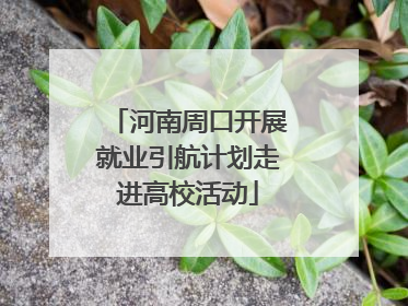 河南周口开展就业引航计划走进高校活动