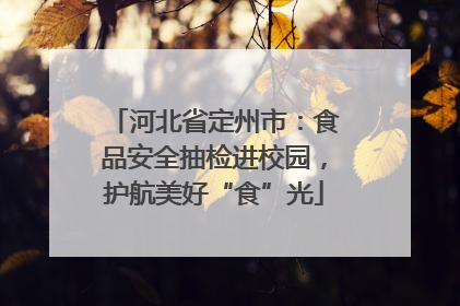 河北省定州市：食品安全抽检进校园，护航美好“食”光