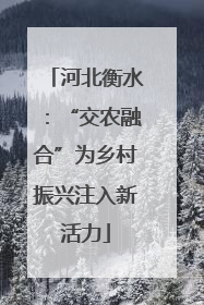 河北衡水：“交农融合”为乡村振兴注入新活力