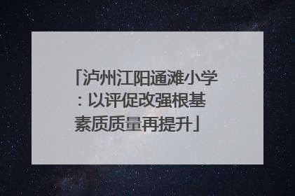 泸州江阳通滩小学：以评促改强根基 素质质量再提升