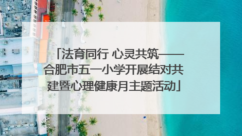 法育同行 心灵共筑——合肥市五一小学开展结对共建暨心理健康月主题活动