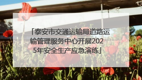 泰安市交通运输局道路运输管理服务中心开展2025年安全生产应急演练