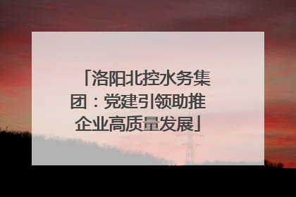 洛阳北控水务集团：党建引领助推企业高质量发展