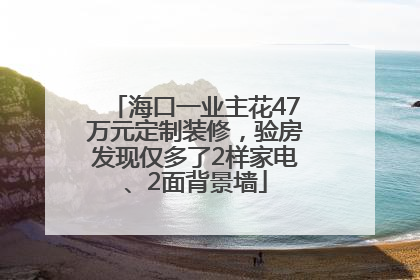 海口一业主花47万元定制装修，验房发现仅多了2样家电、2面背景墙