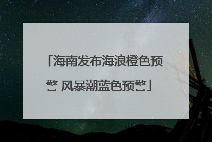 海南发布海浪橙色预警 风暴潮蓝色预警
