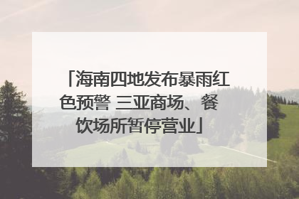 海南四地发布暴雨红色预警 三亚商场、餐饮场所暂停营业