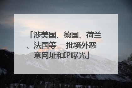 涉美国、德国、荷兰、法国等 一批境外恶意网址和IP曝光