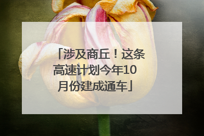 涉及商丘！这条高速计划今年10月份建成通车