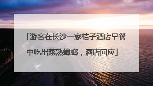 游客在长沙一家桔子酒店早餐中吃出蒸熟蟑螂，酒店回应