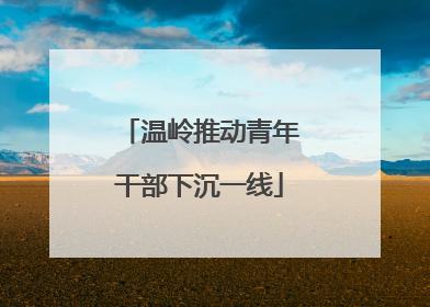 温岭推动青年干部下沉一线