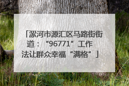 漯河市源汇区马路街街道：“96771”工作法让群众幸福“满格”