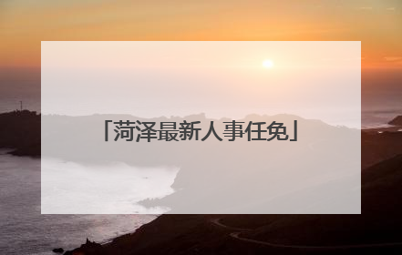 菏泽最新人事任免