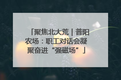 聚焦北大荒｜普阳农场：职工对话会凝聚奋进“强磁场”