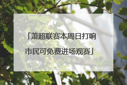 萧超联赛本周日打响 市民可免费进场观赛