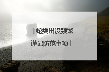 蛇类出没频繁 谨记防范事项