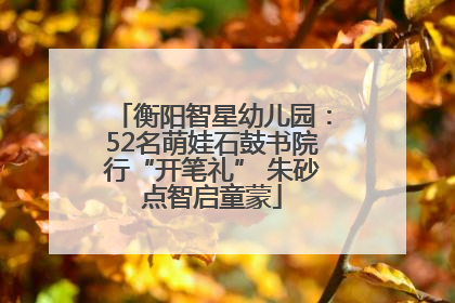 衡阳智星幼儿园：52名萌娃石鼓书院行“开笔礼” 朱砂点智启童蒙