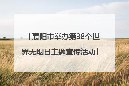 襄阳市举办第38个世界无烟日主题宣传活动