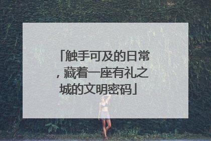 触手可及的日常，藏着一座有礼之城的文明密码
