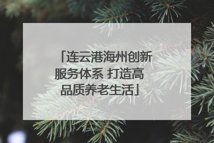 连云港海州创新服务体系 打造高品质养老生活