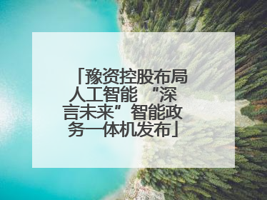 豫资控股布局人工智能 “深言未来”智能政务一体机发布