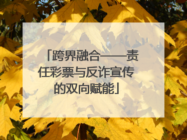 跨界融合——责任彩票与反诈宣传的双向赋能
