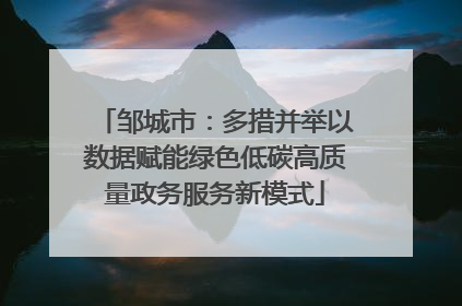 邹城市：多措并举以数据赋能绿色低碳高质量政务服务新模式