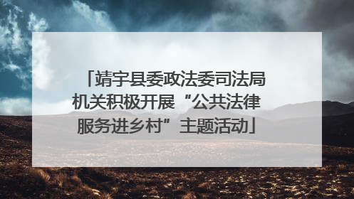 靖宇县委政法委司法局机关积极开展“公共法律服务进乡村”主题活动