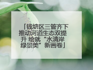 钱塘区三管齐下推动河道生态双提升 绘就“水清岸绿景美”新画卷