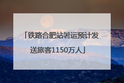 铁路合肥站暑运预计发送旅客1150万人