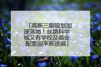 高新三期规划加速落地！丝路科学城又有学校及商业配套迎来新进展