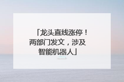 龙头直线涨停！两部门发文，涉及智能机器人