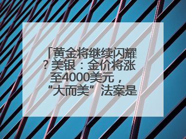 黄金将继续闪耀？美银：金价将涨至4000美元，“大而美”法案是关键！