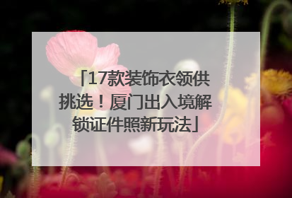 17款装饰衣领供挑选！厦门出入境解锁证件照新玩法