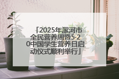 2025年漯河市全民营养周暨5·20中国学生营养日启动仪式顺利举行