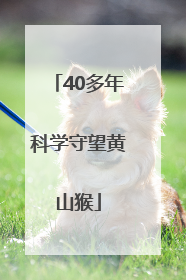 40多年科学守望黄山猴